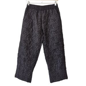 Gershon Bram Pull On Trousers Size Small Wide Leg Womens Crepe Textured Black